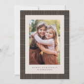 Retro Hahnentrittmuster Karo Klassisches Foto Feiertagskarte (Vorderseite)