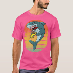Retro-Hai-Shark-Pizza-Hai-Liebhaber-Hai-Essen T-Shirt