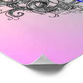 Retro Hair Fashion Design Psychedelic Poster (Ecke)