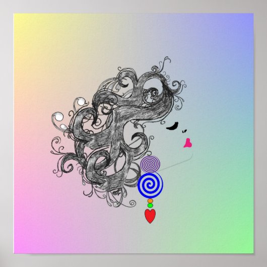 Retro Hair Fashion Design Psychedelic Poster (Vorne)