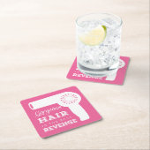 Retro Hairdryer PapierUntersetzer Rechteckiger Pappuntersetzer (Vor Ort)