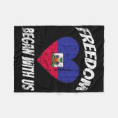 Retro Haitian Independence Shirt Feiertag Fleecedecke (Vorderseite (Horizontal))