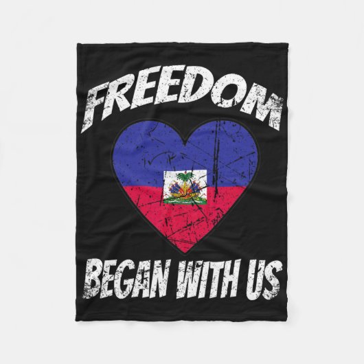 Retro Haitian Independence Shirt Feiertag Fleecedecke (Vorderseite)