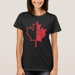Retro Halb Ahornleaf Kanada Tag Proud Canadian Fl T-Shirt