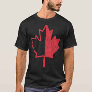 Retro Halb Ahornleaf Kanada Tag Proud Canadian Fl T-Shirt