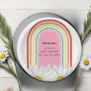 Retro-Halb-Daisy-Baby-Party  Pappteller
