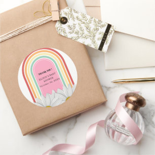 Retro-Halb-Daisy-Baby-Party Runder Aufkleber