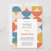 Retro Halbkreis Scallop Mitte Jahrhundert Bridal Einladung (Vorderseite)