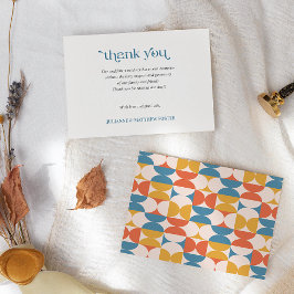 Retro Halbkreis Scallop Mitte Jahrhundert WEDD Dankeskarte