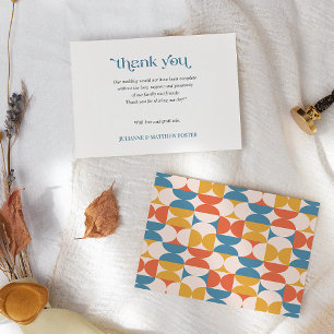 Retro Halbkreis Scallop Mitte Jahrhundert WEDD Dankeskarte