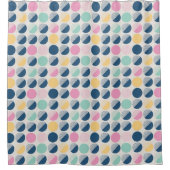 Retro Halbrund-Muster Duschvorhang (Vorderseite)