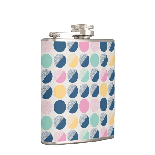 Retro Halbrund-Muster Flachmann (Rechts)