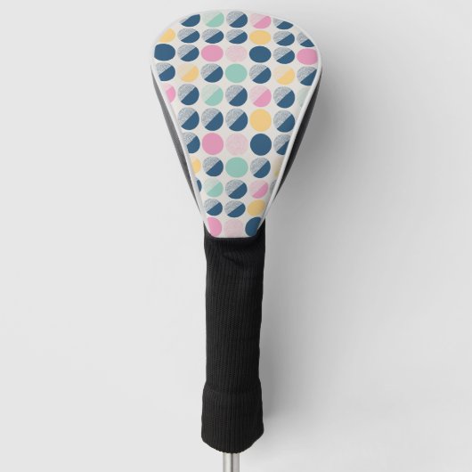 Retro Halbrund-Muster Golf Headcover (Vorderseite)