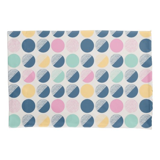 Retro Halbrund-Muster Kissenbezug (Vorderseite-Links)