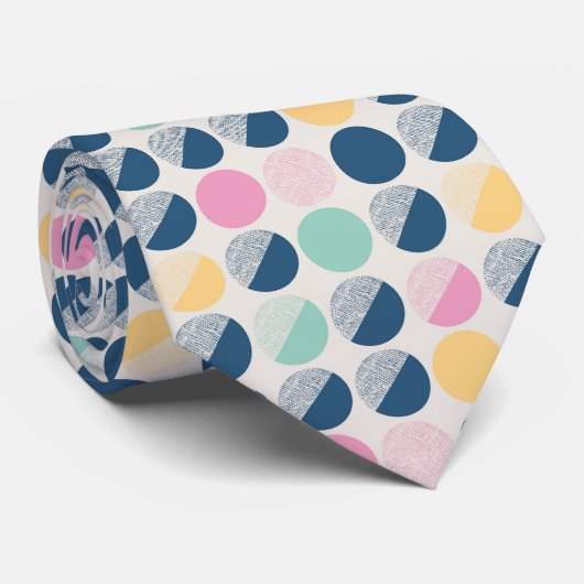 Retro Halbrund-Muster Krawatte (Gerollt)