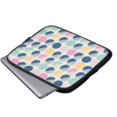 Retro Halbrund-Muster Laptopschutzhülle (Vorne Knopf)