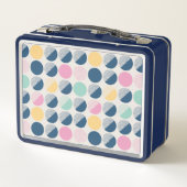 Retro Halbrund-Muster Metall Brotdose (Rückseite)