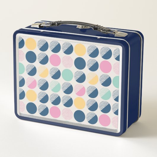 Retro Halbrund-Muster Metall Brotdose (Rückseite)