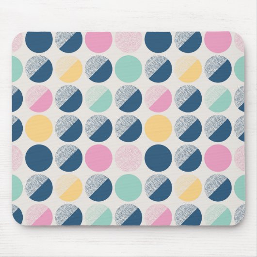 Retro Halbrund-Muster Mousepad (Vorne)