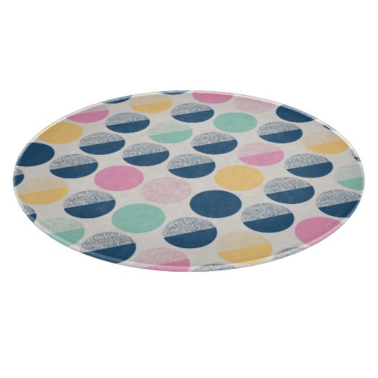 Retro Halbrund-Muster Schneidebrett (Ecke)