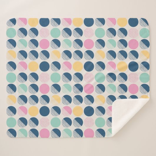 Retro Halbrund-Muster Sherpadecke (Vorderseite (Horizontal))