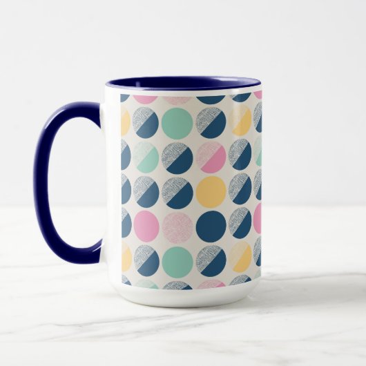 Retro Halbrund-Muster Tasse (Links)