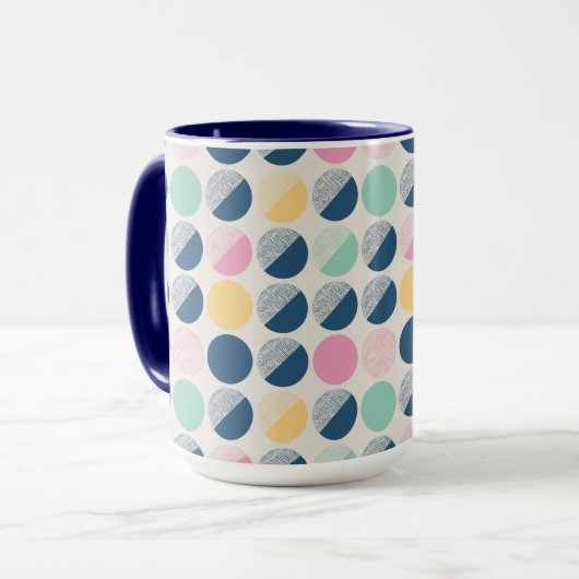 Retro Halbrund-Muster Tasse (Vorderseite Links)