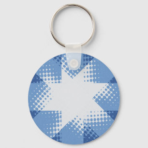 Retro-Halbstern Schlüsselanhänger