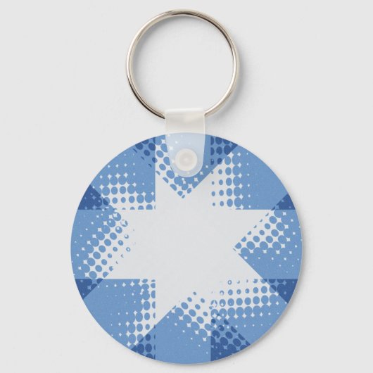 Retro-Halbstern Schlüsselanhänger (Vorderseite)