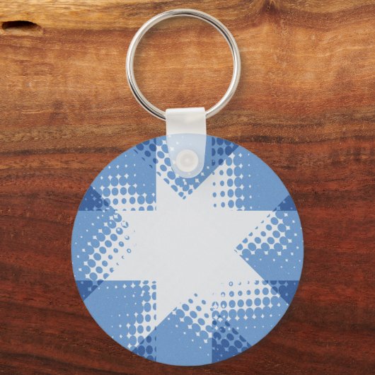 Retro-Halbstern Schlüsselanhänger (Vorderseite)