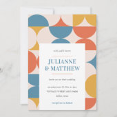 Retro Half Circle Scallop Mittelalter Hochzeit Einladung (Vorderseite)