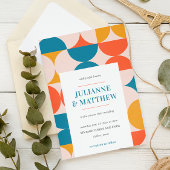 Retro Half Circle Scallop Mittelalter Hochzeit Einladung