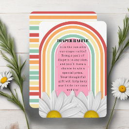Retro Half Daisy Baby Dusche Begleitkarte