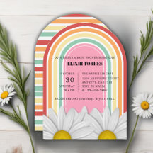 Retro Half Daisy Baby Dusche