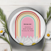 Retro Half Daisy Baby Dusche Pappteller