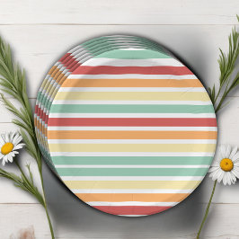 Retro Half Daisy Baby Dusche Pappteller