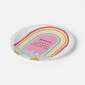 Retro Half Daisy Baby Dusche Pappteller (Schrägansicht)