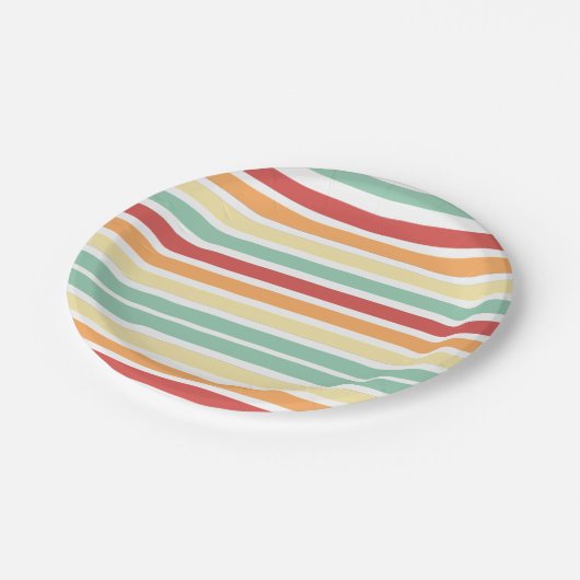 Retro Half Daisy Baby Dusche Pappteller (Schrägansicht)