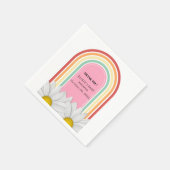 Retro Half Daisy Baby Dusche Serviette (Ecke)