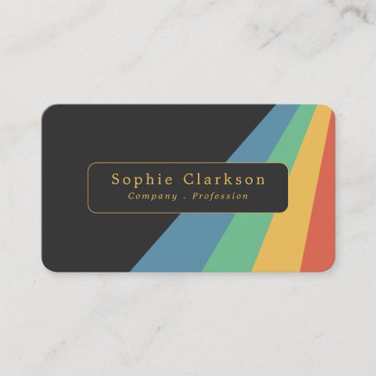 Retro Half Lines Visitenkarte (Vorderseite)