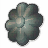 Retro Halftone-Blume Aufkleber (Vorderseite)