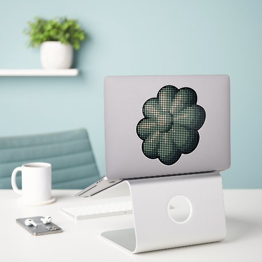 Retro Halftone-Blume Aufkleber (Laptop auf Schreibtisch)