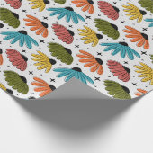 Retro Halftone Coneflowers Geschenkpapier (Ecke)
