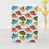 Retro Halftone Coneflowers Karte (Gelbe Blume)