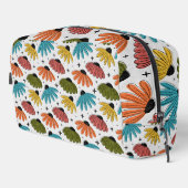 Retro Halftone Coneflowers Waschbeutel (Rechte Ecke)