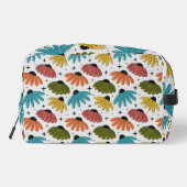 Retro Halftone Coneflowers Waschbeutel (Rückseite)