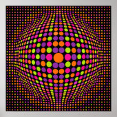 Retro-Halftone-Punktsphäre Poster (Vorne)