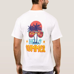 Retro Hallo Sommer Strand Vibes Palme Rückseite Dr T-Shirt