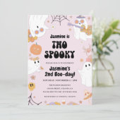 Retro Halloween 2. Geburtstag Einladung (Stehend Vorderseite)