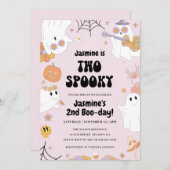 Retro Halloween 2. Geburtstag Einladung (Vorne/Hinten)